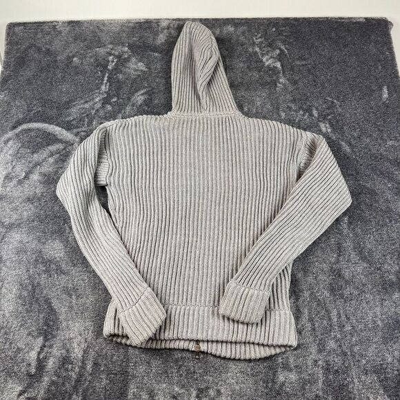 Nicole Farhi Chunky Knitted 100% Wool Hoodie Full Zip Gray Jacket Men's M* - Picture 14 of 16